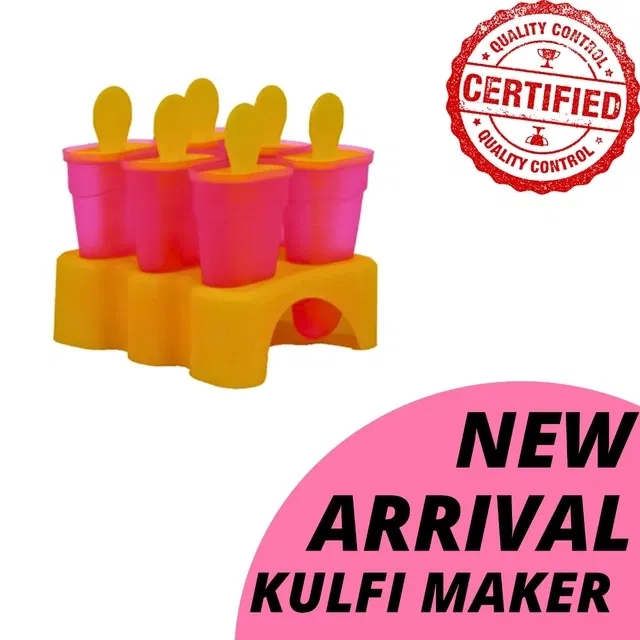 Plastic 6 Pcs Ice Cream Maker ,(Pink)