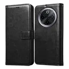 Artificial Leather Flip Cover for IQOO  I2407 / Z10 5G / Vivo T4 (Black)