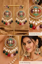 Alloy Earrings for Women & Girls, Multicolour