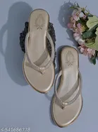 Shoetopia Flat Sandals - Golden Embellished 