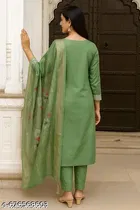 Embroidered Cotton Kurta Set for Women 
