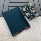 Silk Woven Design Saree for Women, Teal 