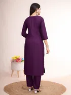 Jacquard Embroidered Kurta with Pant for Women 