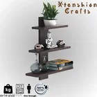 Wooden Triple Layer Wall Shelves For Home, Black