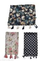 Poly Chiffon Printed Scarves for Women, Multicolor, Pack of 3