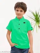 Solid Cotton Blend Kurta Set for Boys 