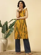 Tie Up Poly Crepe Kurti for Women 