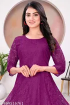 Net Kurti for Women,  Purple  