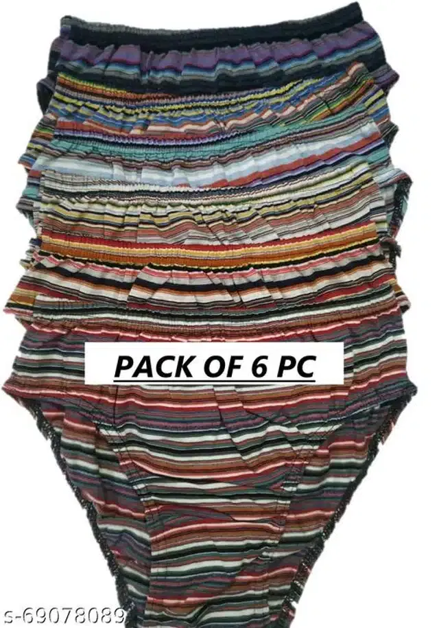 Cotton Briefs for Women (Multicolor, XL) (Pack of 6)