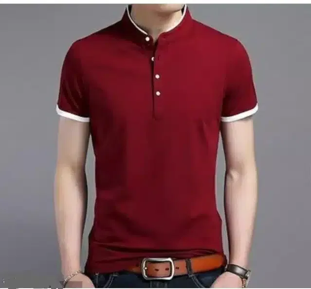 T-Shirt for Men (Maroon, L)
