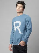 Rigo Men's Printed Round Neck Full Sleeves Fleece Sweatshirt 