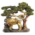Polyresin Elephant with Tree Showpiece 