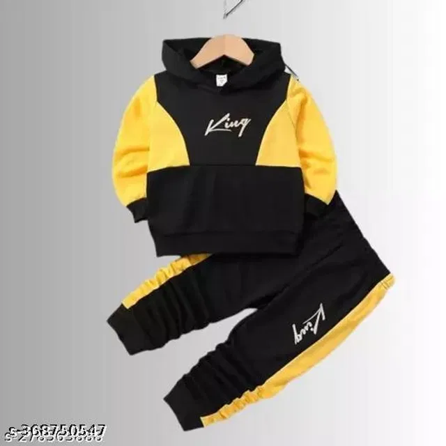 Hosiery Cotton Clothing Set for Boys (Black & Yellow , 18-24 Months)