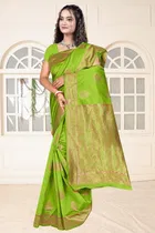 Jacquard Woven Design Saree for Women, Green 