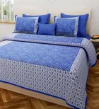 Sanganeri Jaipuri Traditional Printed Double Bed Sheet with 2 Pillow Covers 