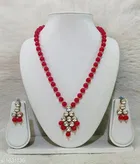 Women'S Alloy Gold Plated Jewellery Set, Red