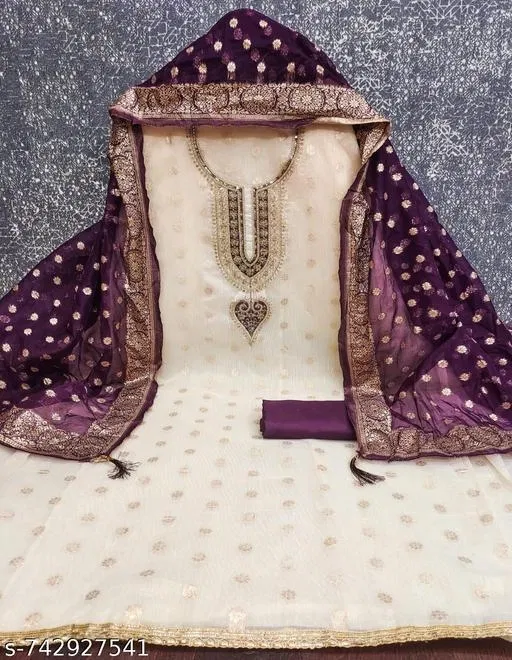 Silk Blend Punjabi/All Over Suits for Women (Multicolor, 6.85 meter (3XL)
