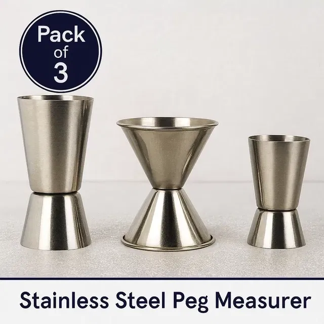 Dynore Steel Stainless Steel Peg Measurer ( Pack of 3 )