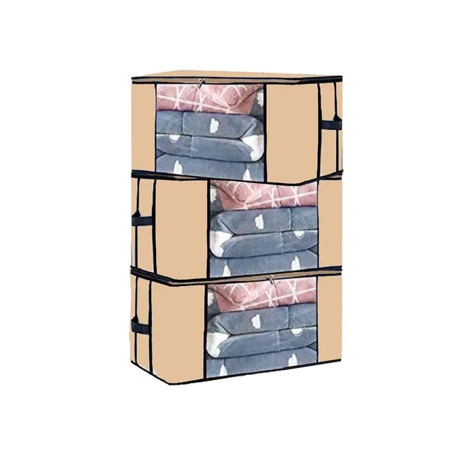 Non-woven Blanket Cover , Beige ,(Pack Of 3)
