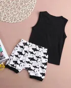 Cotton Blend Printed Clothing Set for Boys 