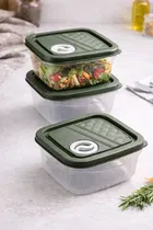 Food Storage Container Set of 4 Green