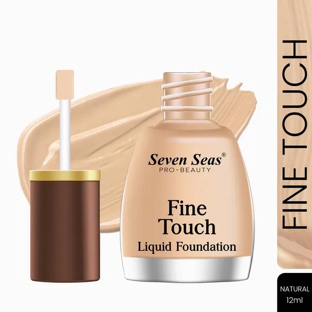 Seven Seas Fine Touch Waterproof Oil Control Liquid Foundation, Natural, 12ml, Pack Of 1