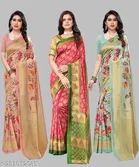 Art Silk Festive Saree for Women, Pack of 3 
