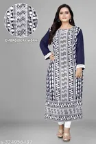 Georgette Embroidered Kurti for Women 