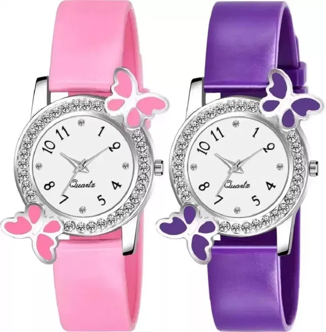 Analog Watches for Women & Girls (Multicolor, Pack of 2)