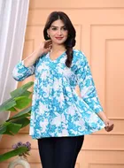 Rayon Printed Short Kurti for Women 