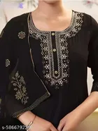 Solid A-line Kurta Set for Women 
