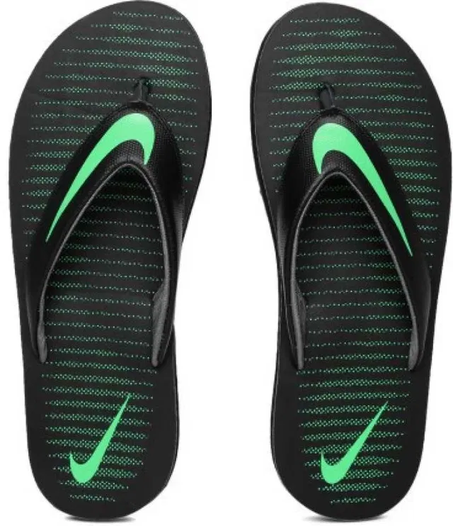 Flipflops for Men (Black & Green, 7)