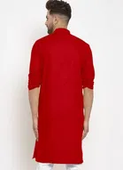 Cotton Blend Solid Kurta with Pyjama Set for Men 