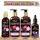 Phillauri Red Onion Black Seed Hair Oil (60 ml), Shampoo (200 ml) with Conditioner (200 ml) & Hair Serum (30 ml) (Set of 4)