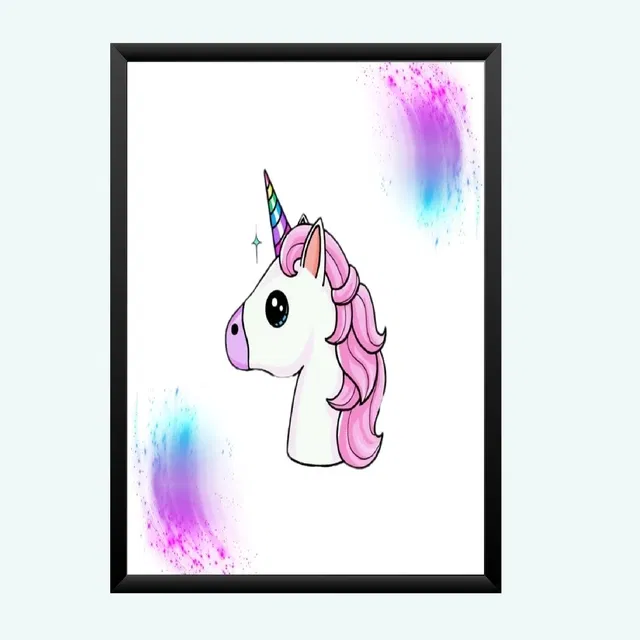 Polyester Unicorn Wall Photo Frame (Multicolor, 5x7 inches)
