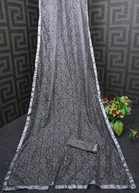 Net Solid Saree for Women 