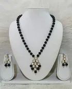Women'S Alloy Gold Plated Jewellery Set, Black