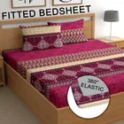 Polycotton Fitted Elastic Double Bedsheet 