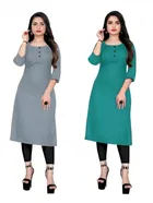 Crepe Solid Kurtis for Women 
