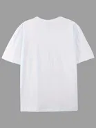 Polyester Printed Half Sleeves T-Shirts For Men, White 