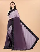 Chinon Solid Saree for Women 