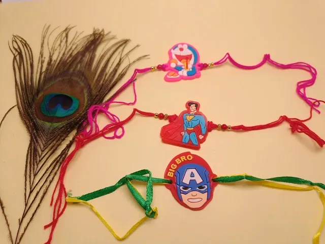 Thread Rakhi for Kids (Multicolor, Pack of 3)