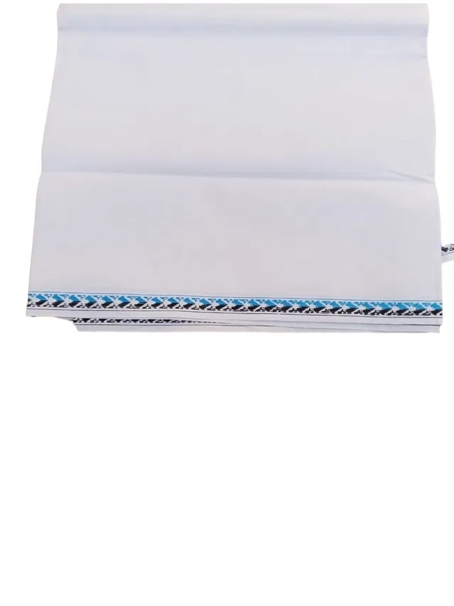 Cotton Solid Lungi for Men (White, 2.1 m)