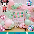Minnie Mouse Theme Happy Birthday Decoration Items For Girls , Multicolor, Pack of 109