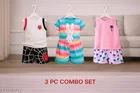 Hosiery Cotton Printed Clothing Set for Kids, Multicolor, Pack of 3 