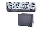 Polyester Printed Split AC Cover (Grey & White, Set of 1)