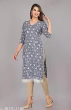 Rayon Printed Kurti for Women 