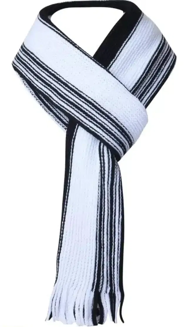 Woolen Winter Muffler for Men (White & Black)