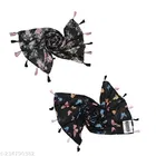 Chiffon Scarves for Women, Black, Pack of 2