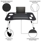Laptop & Study Table, Foldable and Portable/Ergonomic & Rounded Edges/Non-Slip Legs, Black 